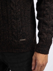 Brun - Weird Fish Alford Cable Knit Crew Neck Jumper - Bilde 6 av 8