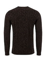 Brun - Weird Fish Alford Cable Knit Crew Neck Jumper - Bilde 8 av 8