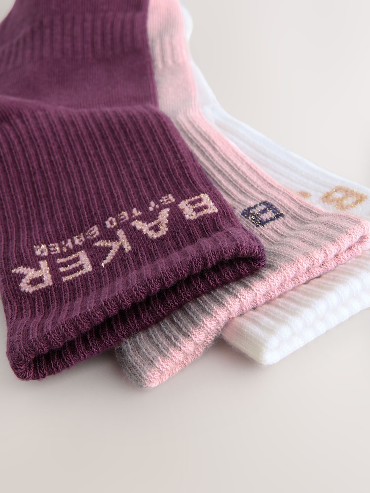 Weinrot/Ecru/Pink - Baker by Ted Baker Girls Socks 3 Pack - Bild 6 von 6