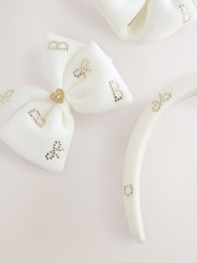 Baker by Ted Baker Girls Scuba Diamanté Bow Headband 3 Piece Set - Image 7 of 7