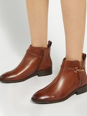 Dune London Brown Wide Fit Parklyn Ankle Boots - Image 1 of 6