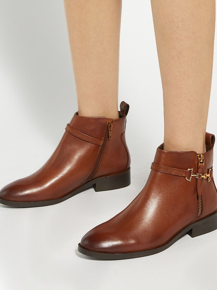 Dune London Brown Wide Fit Parklyn Ankle Boots - Image 1 of 6