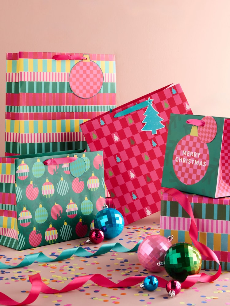 Brights Rocking Around Christmas 4 Pack Gift Bags - Image 1 of 3