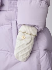 Baker By Ted Baker Girls Double Pom Eared Hat and Mittens Set - Image 4 of 7