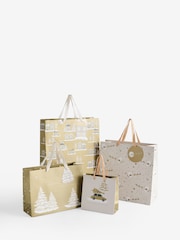 Gold Scene Christmas 4 Pack Gift Bags - Image 3 of 3
