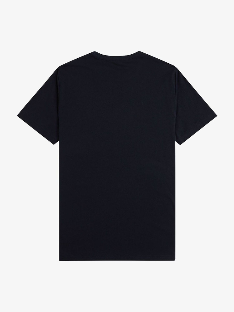 Темно-синий - Футболка с круглым вырезом Fred Perry - Image 6 of 6