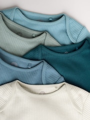Blue Baby Long Sleeve Bodysuits 5 Pack - Image 10 of 14