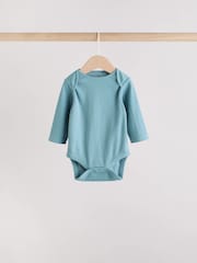 Blue Baby Long Sleeve Bodysuits 5 Pack - Image 4 of 14