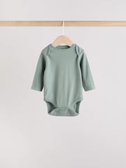 Blue Baby Long Sleeve Bodysuits 5 Pack - Image 5 of 14