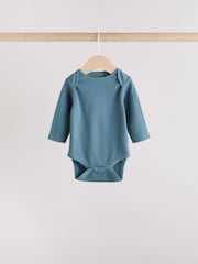 Blue Baby Long Sleeve Bodysuits 5 Pack - Image 6 of 14