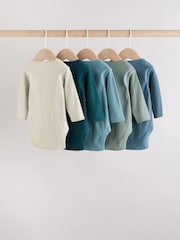 Blue Baby Long Sleeve Bodysuits 5 Pack - Image 7 of 14