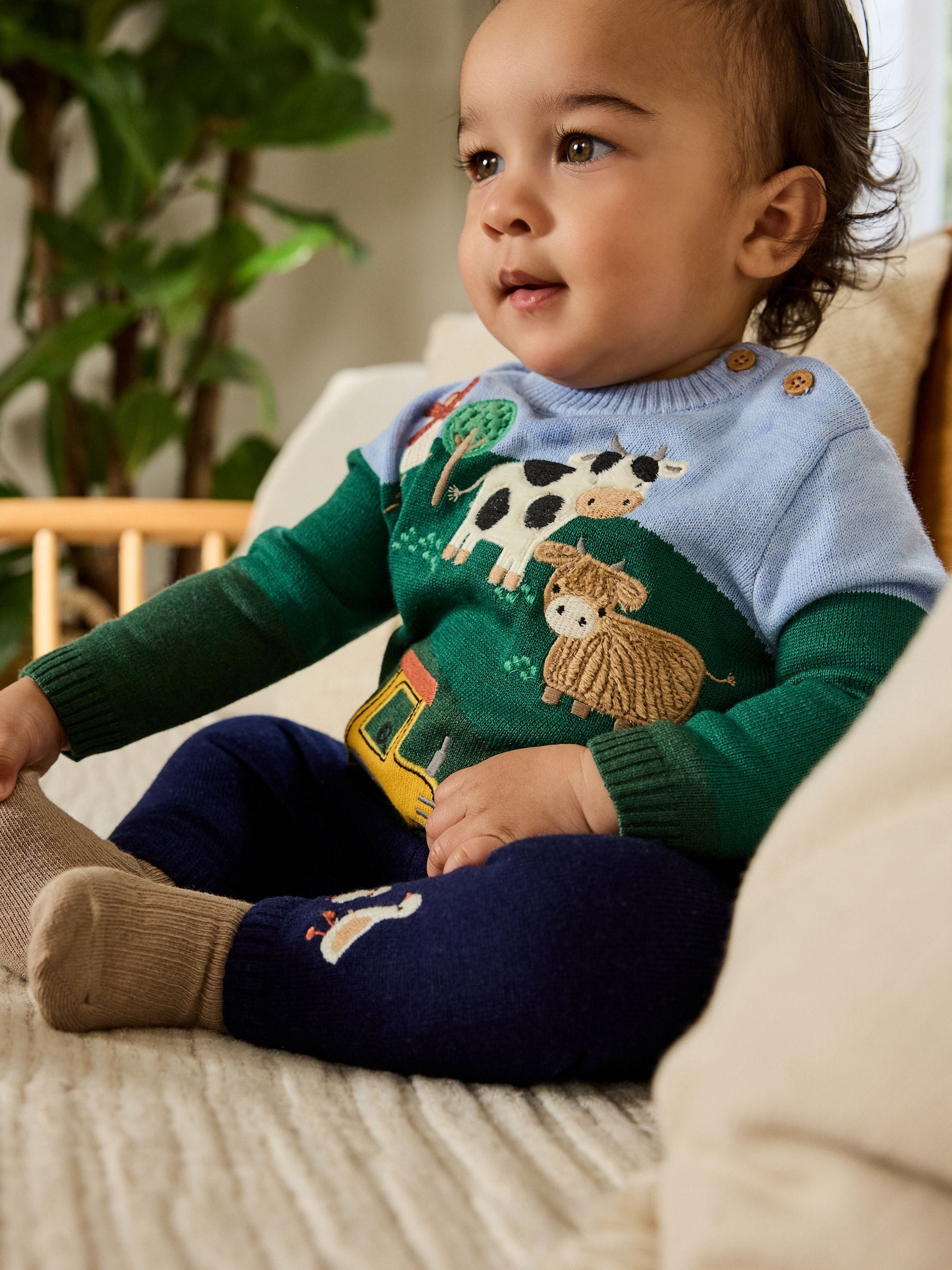 Buy Bright Farm Knitted Top and Leggings Set (0mths-2yrs) from the