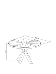 Bentley Designs Rustic Oak Ellipse Round Table Wooden Legs - Image 3 of 5