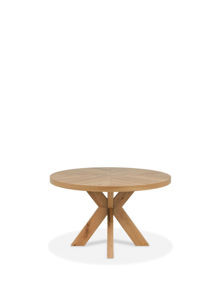 Bentley Designs Rustic Oak Ellipse Round Table Wooden Legs - Image 5 of 5 Bentley Designs Rustic Oak Ellipse Round Table Wooden Legs - Image 5 of 5