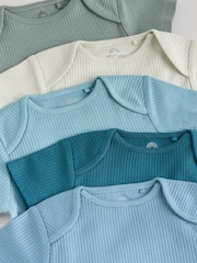 Blue Baby Short Sleeve Bodysuits 5 Pack - Image 10 of 12