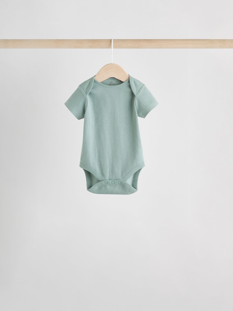 Blue Baby Short Sleeve Bodysuits 5 Pack - Image 2 of 12