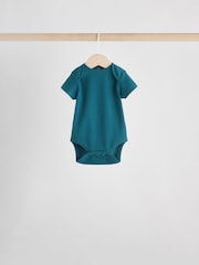 Blue Baby Short Sleeve Bodysuits 5 Pack - Image 5 of 12