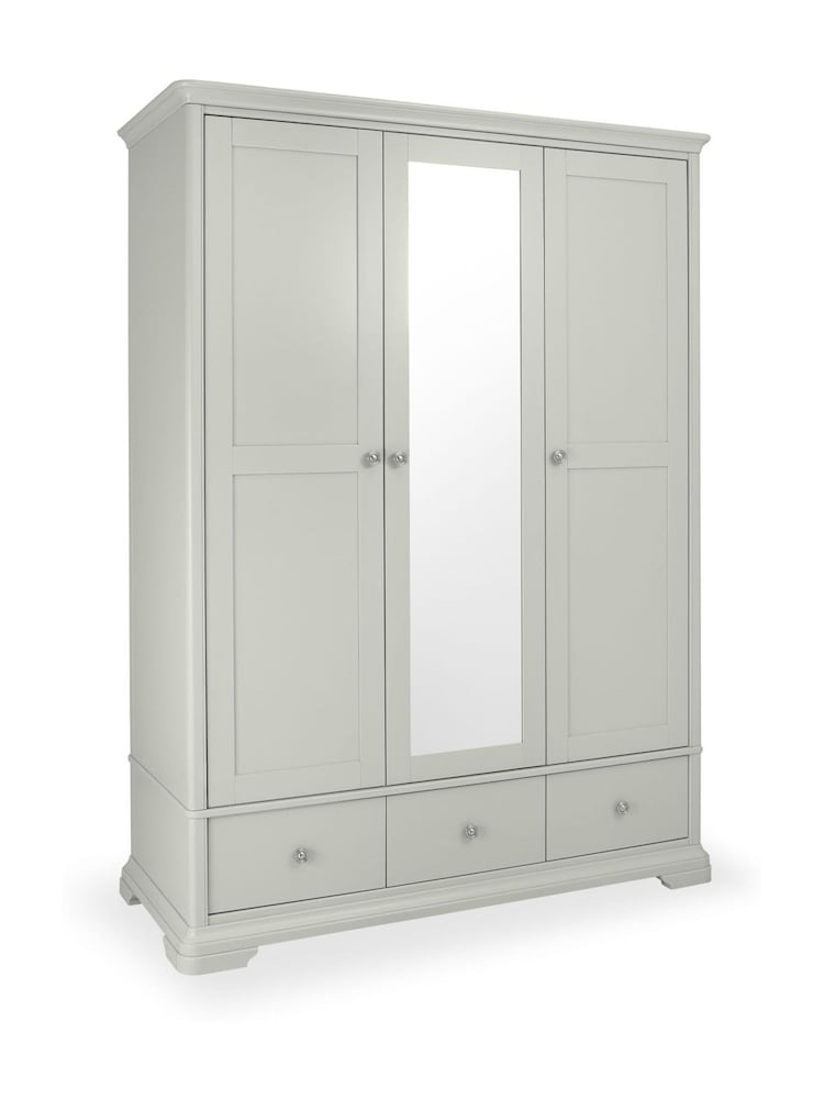 Bentley Designs Blue Grey Alora Triple Wardrobe - Image 2 of 6 Bentley Designs Blue Grey Alora Triple Wardrobe - Image 2 of 6