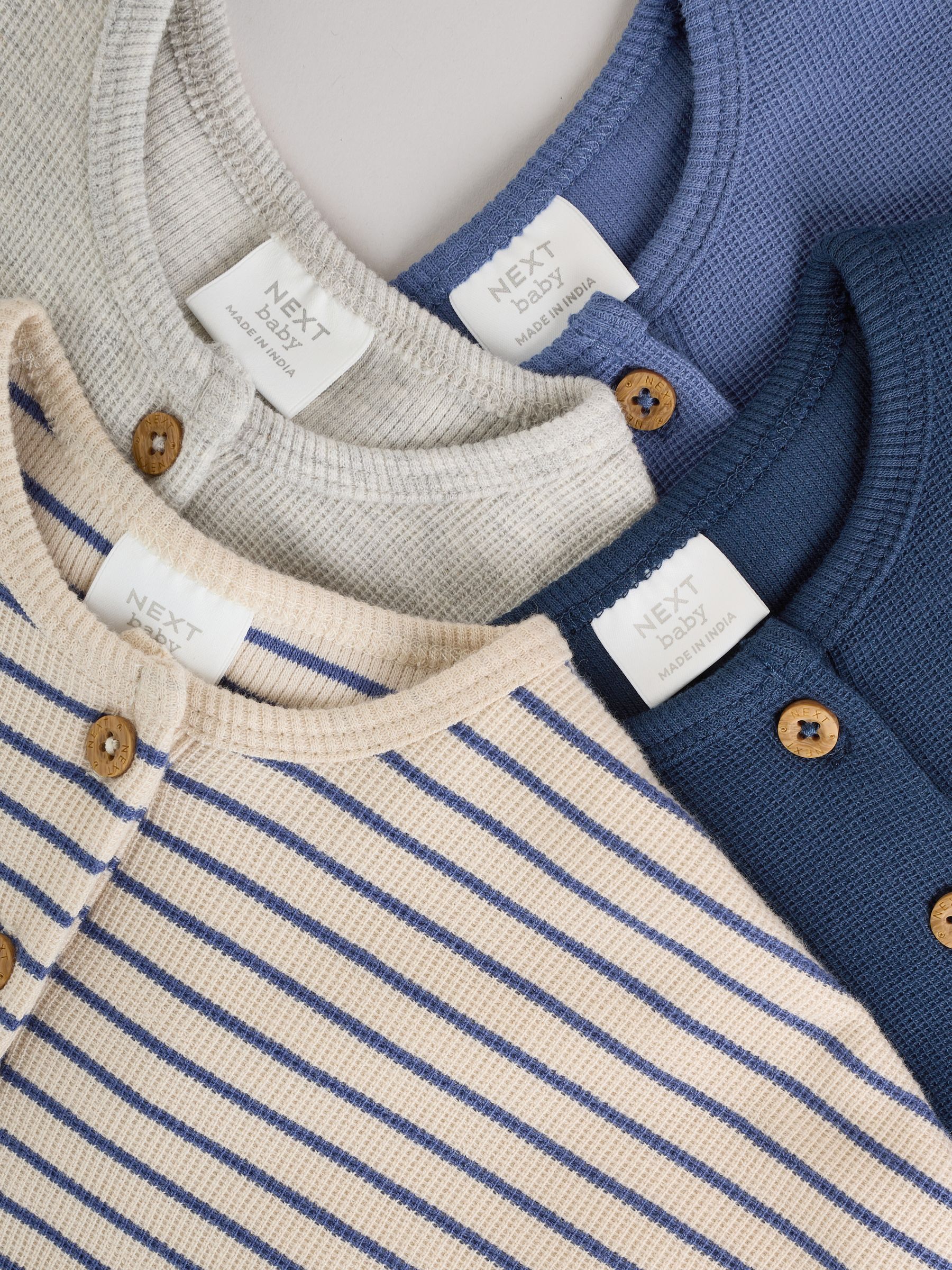 Buy Blue Stripe Baby Long Sleeve T-Shirts 4 Pack (0mths-2yrs) from