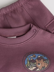 Burgundy Red Bear Baby Sweatshirt and Joggers Set (0mths-2yrs) - Image 11 of 16