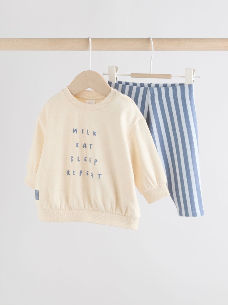 Blue Baby Sweat Top and Leggings Set (0-18mths) - Image 1 of 10