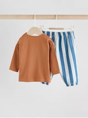 Rust/Blue Stripe Baby Top and Trousers Set (0mths-2yrs) - Image 4 of 10