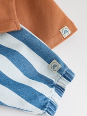 Rust/Blue Stripe Baby Top and Trousers Set (0mths-2yrs) - Image 8 of 10