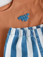 Rust/Blue Stripe Baby Top and Trousers Set (0mths-2yrs) - Image 9 of 10