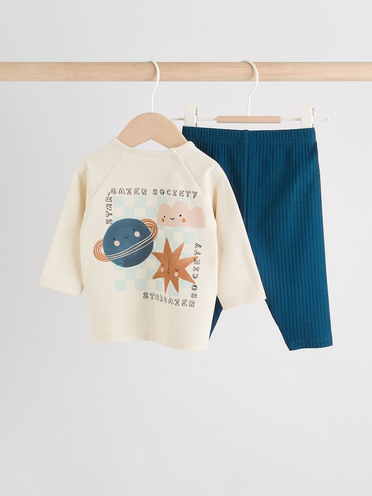 Blue Space Baby Top and Leggings 2 Piece Set (0mths-3yrs) - Image 2 of 14