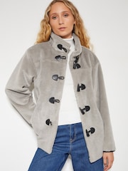Monsoon Pink Dakota Faux Fur Duffle Coat - Image 1 of 3