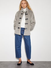Monsoon Pink Dakota Faux Fur Duffle Coat - Image 2 of 3