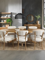 Bentley Designs Rustic Oak Ellipse 8 Seat Table Wooded Legs - Image 1 of 4