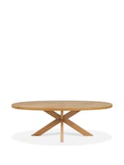 Bentley Designs Rustic Oak Ellipse 8 Seat Table Wooded Legs - Image 3 of 4