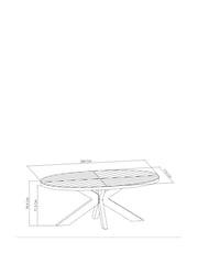 Bentley Designs Rustic Oak Ellipse 8 Seat Table Wooded Legs - Image 4 of 4