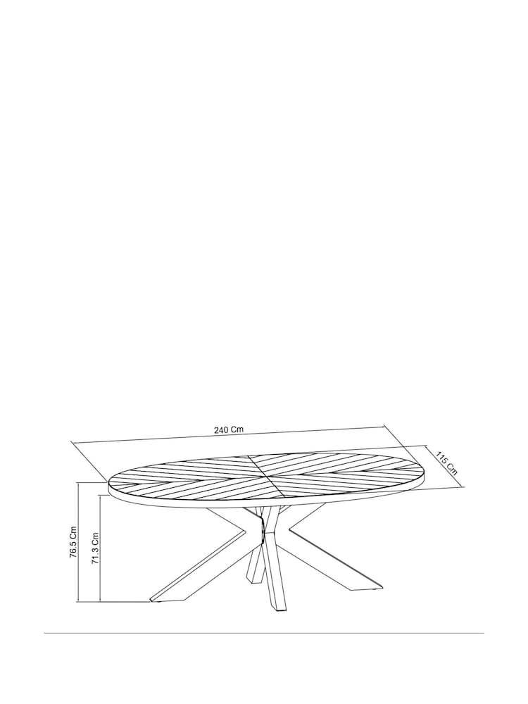 Bentley Designs Rustic Oak Ellipse 8 Seat Table Wooded Legs - Image 4 of 4 Bentley Designs Rustic Oak Ellipse 8 Seat Table Wooded Legs - Image 4 of 4