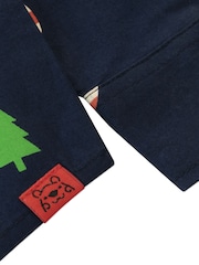 Harry Bear Blue Christmas Pudding Button Up 100% Cotton Shirt - Image 4 of 4