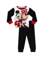 Character Red Disney Minnie Mouse And Mickey Mouse 100% Cotton Pyjamas 2 Pack - Image 3 of 5