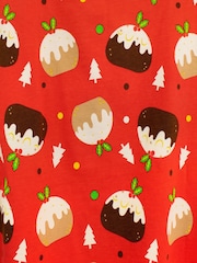 Harry Bear Red Christmas Pudding Long Sleeve 100% Cotton Dress - Image 2 of 2