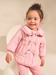 Pink Shower Resistant Frill Collar Jacket (3mths-7yrs) - Image 1 of 9