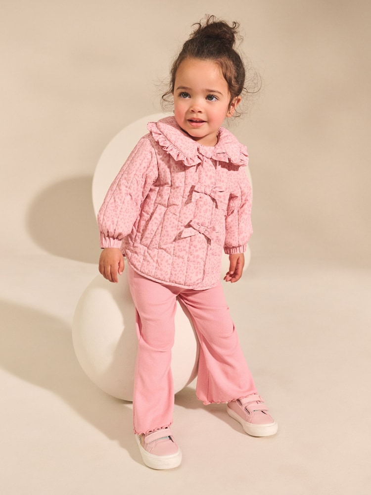Pink Shower Resistant Frill Collar Jacket (3mths-7yrs) - Image 2 of 9 Pink Shower Resistant Frill Collar Jacket (3mths-7yrs) - Image 2 of 9