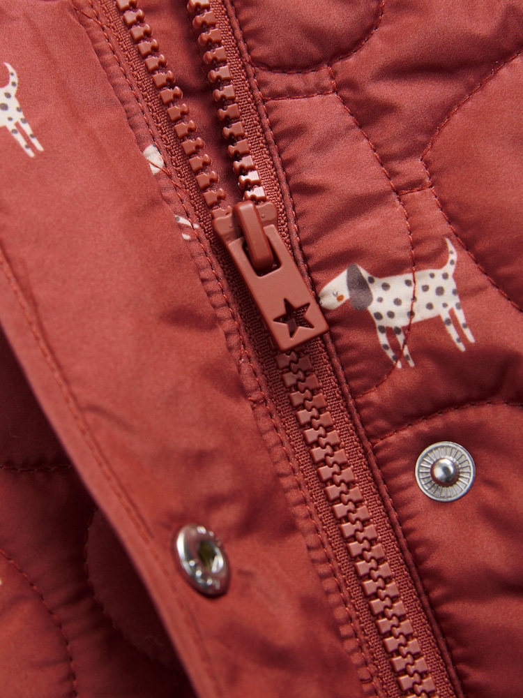Rust Red Shower Resistant Heart Quilt Coat (3mths-7yrs) - Image 10 of 10 Rust Red Shower Resistant Heart Quilt Coat (3mths-7yrs) - Image 10 of 10
