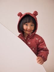 Rust Red Shower Resistant Heart Quilt Coat (3mths-7yrs) - Image 4 of 5