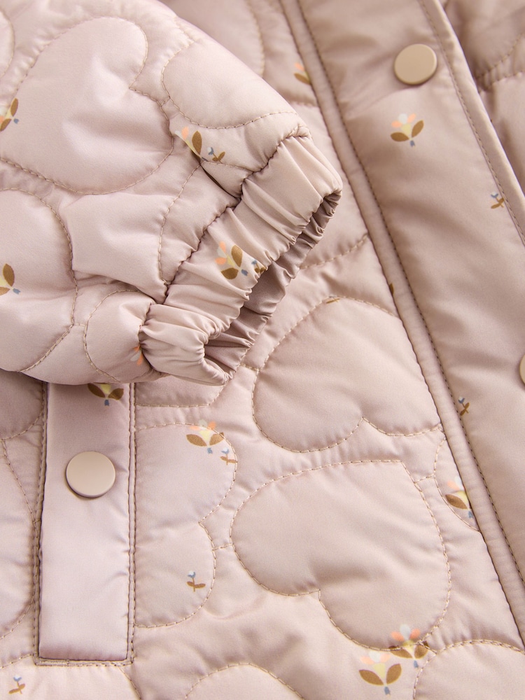 Lilac Purple Shower Resistant Heart Quilt Coat (3mths-7yrs) - Image 10 of 10 Lilac Purple Shower Resistant Heart Quilt Coat (3mths-7yrs) - Image 10 of 10