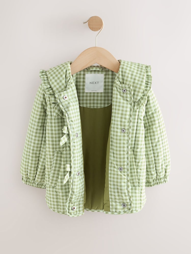Green Shower Resistant Frill Collar Jacket (3mths-7yrs) - Image 2 of 5 Green Shower Resistant Frill Collar Jacket (3mths-7yrs) - Image 2 of 5