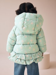 Salbeigrün - Shower Resistant Padded Coat With Frill Hem (3mths-7yrs) - Bild 3 von 11