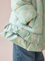 Salbeigrün - Shower Resistant Padded Coat With Frill Hem (3mths-7yrs) - Bild 5 von 11