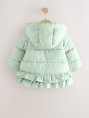 Salbeigrün - Shower Resistant Padded Coat With Frill Hem (3mths-7yrs) - Bild 7 von 11