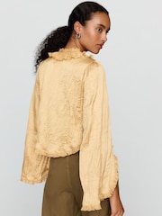 Anthropologie Long-Sleeve Ruffled Tie-Front Top - صورة 2 من 4