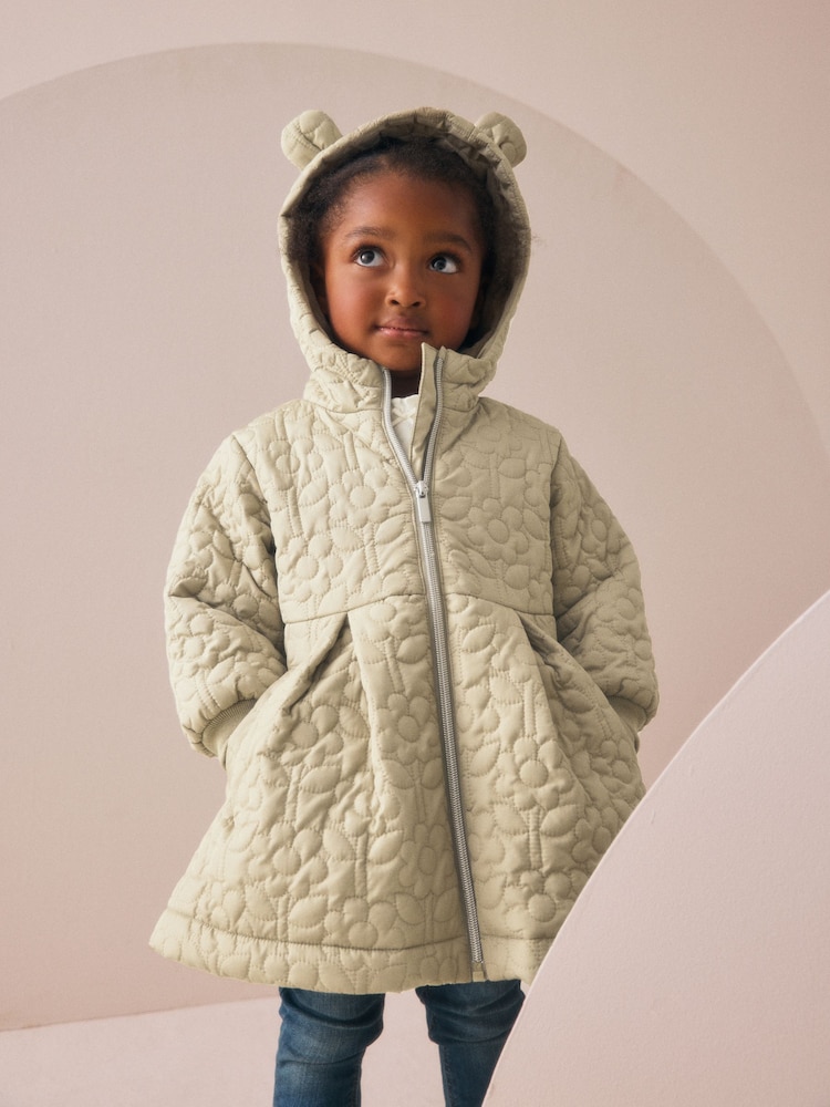 Sage Green Shower Resistant Skirted Quilted Coat (3mths-7yrs) - Image 1 of 9 Sage Green Shower Resistant Skirted Quilted Coat (3mths-7yrs) - Image 1 of 9