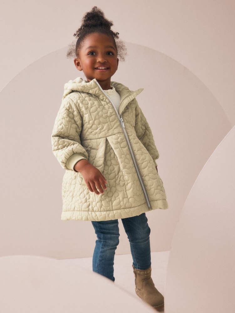 Sage Green Shower Resistant Skirted Quilted Coat (3mths-7yrs) - Image 2 of 9 Sage Green Shower Resistant Skirted Quilted Coat (3mths-7yrs) - Image 2 of 9